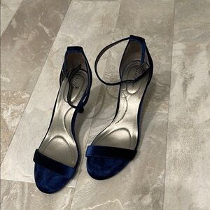 Elegant Blue Velvet Women's Sandals